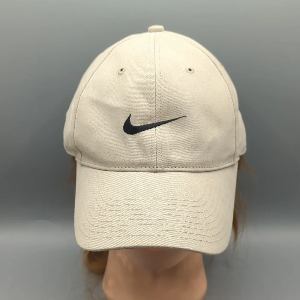 Vintage Darrell Pollack Dp9 Foundation Nike Golf Hat Cap Khaki Tan Swoosh OSFA